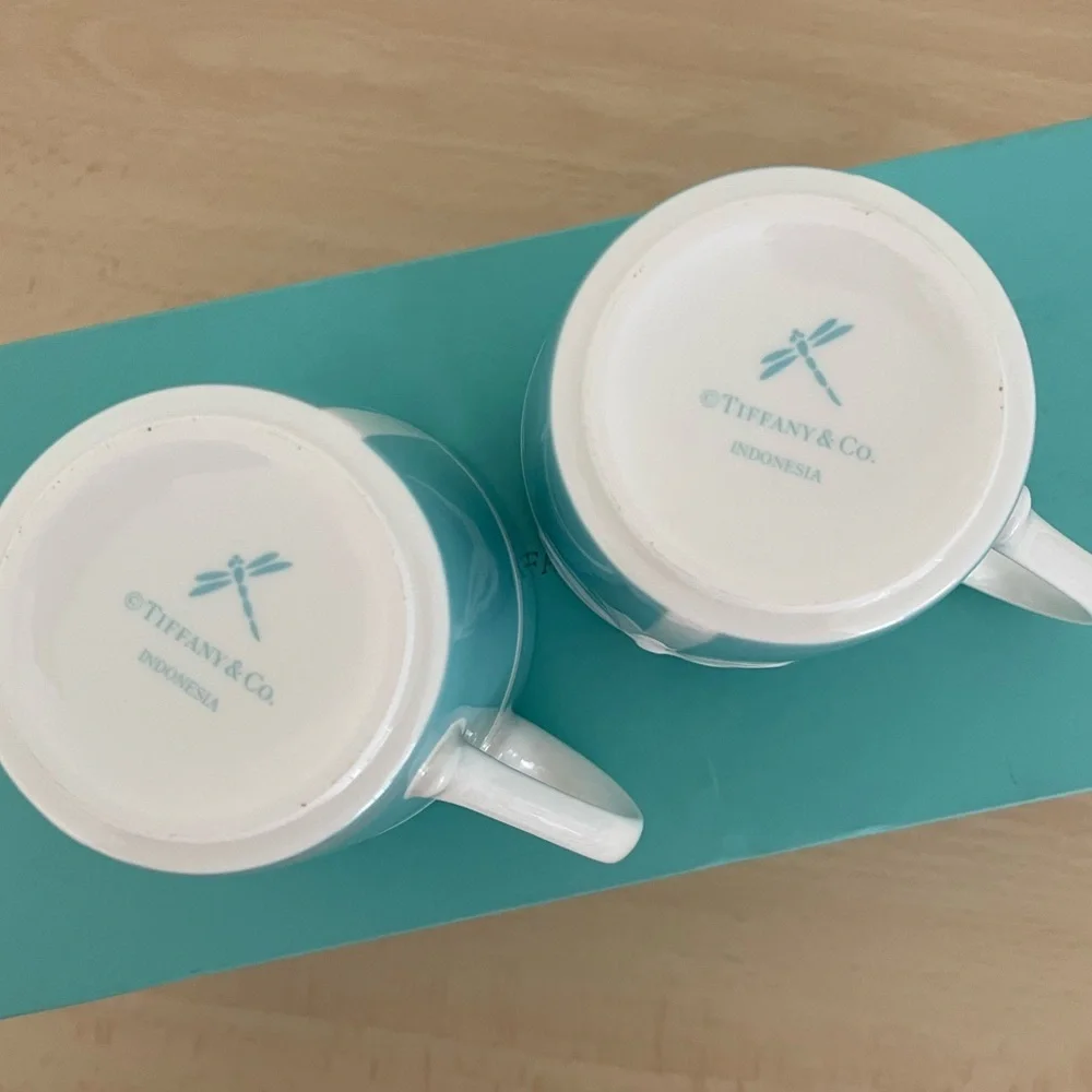 Tiffany & Co. Blue and White Ribbon Mug Set,Box,cards,Collectible Retired BNWOT - Picture 8 of 15